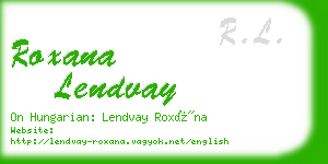 roxana lendvay business card